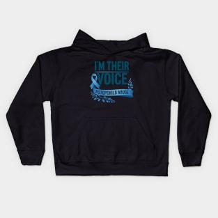 I'm Their Voice Child Abuse Prevention month awareness Kids Hoodie